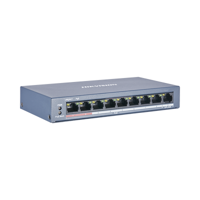 Switch PoE+ / No Administrable / 8 Puertos 10/100 Mbps PoE+ / 1 Puerto 100 Mbps Uplink / PoE hasta 250 metros / 60 W
