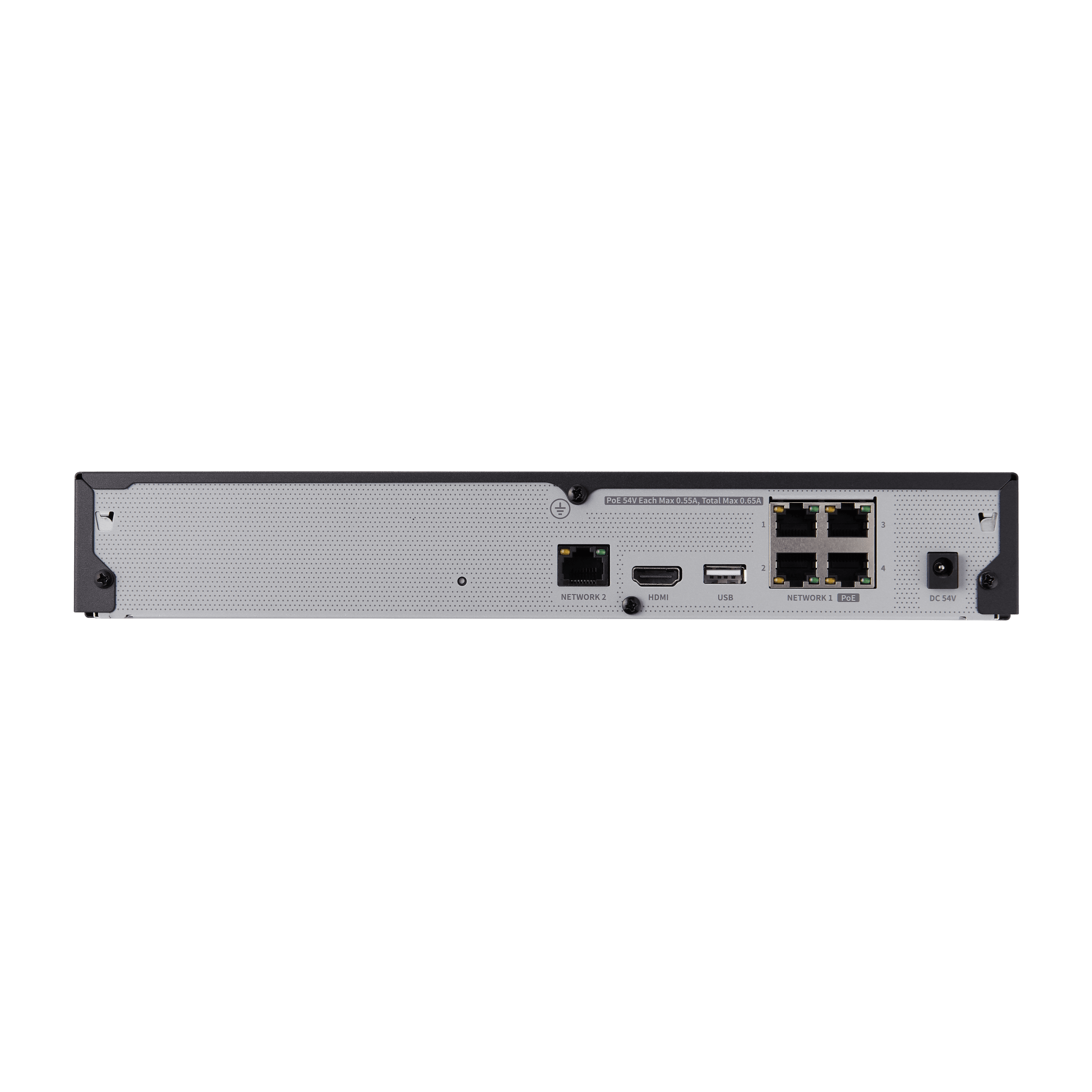 NVR 8 Megapíxel / 4 canales / H.265 / P2P Wisenet / 4 puertos PoE 