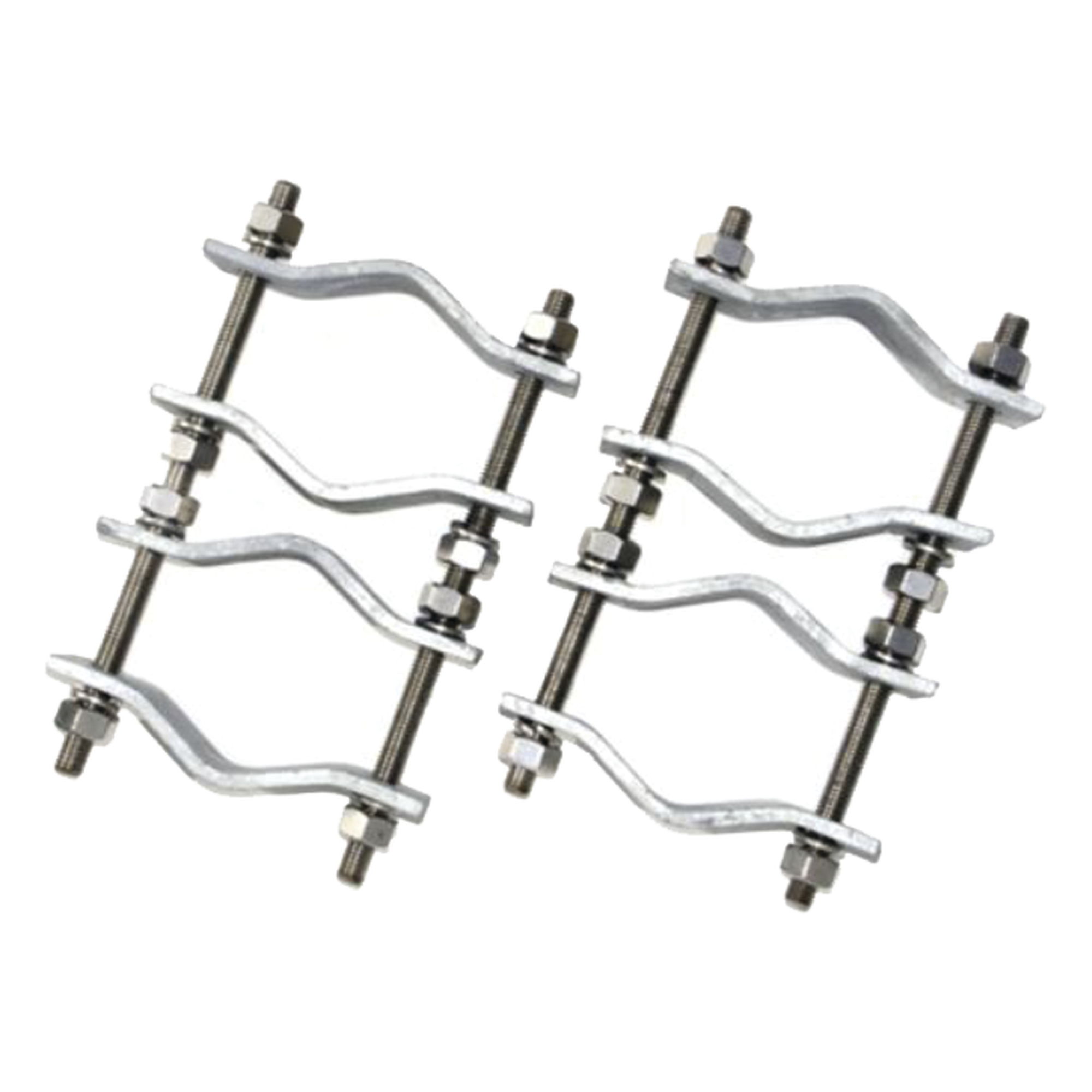 Juego de Dos Abrazaderas Dobles para Mástiles de 3.8 a 8.9 cm, con Separación entre centros de 12 cm. — TELEWAVE, INC · SKU ANTC-482