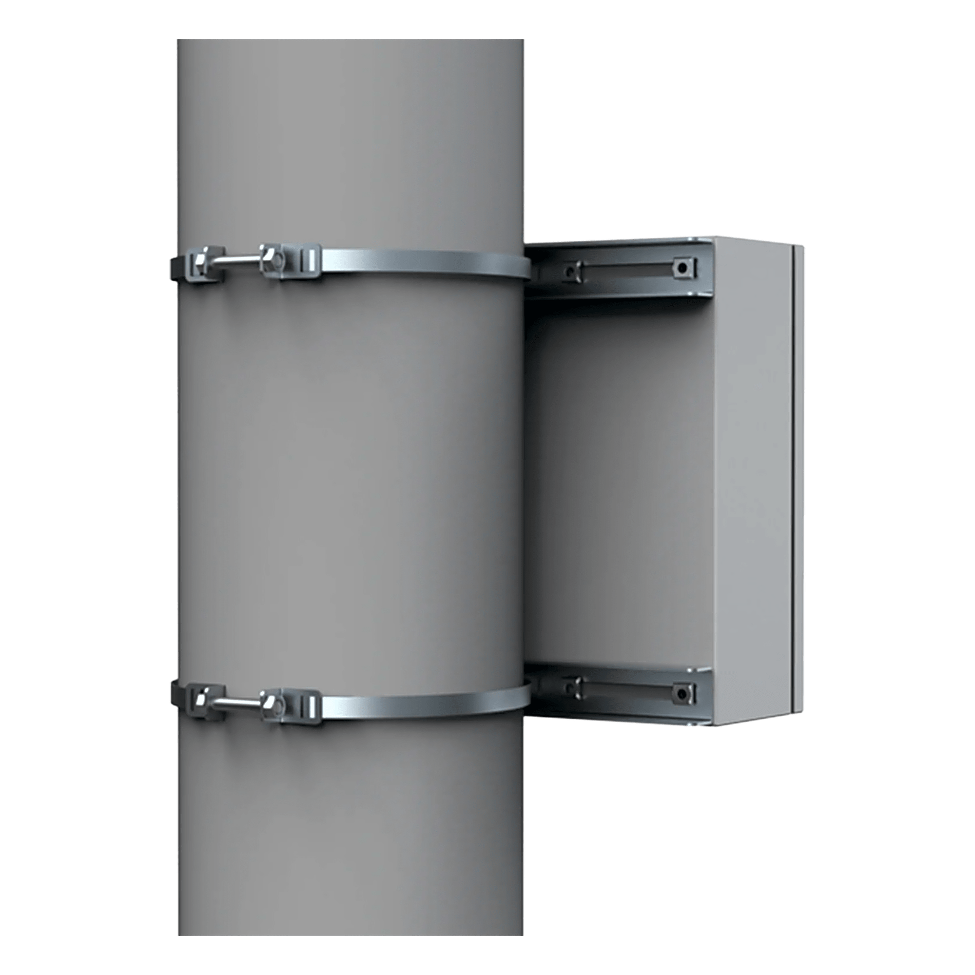 Kit de Fijación para Postes / Enclosure Pole Fixation / Acero Galvanizado / Carga Máxima 900 N / Diámetro Poste 80-250 mm (3.15-9.84 in) / 2 Perfiles + Accesorios — HOFFMAN · SKU EPF0400