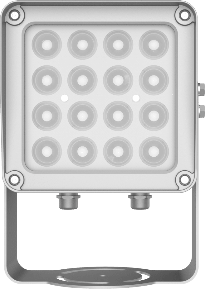 Lampara IR de Luz Continua / 16 Lámparas LED / Distancia Efectiva 16 a 25 metros / Cobertura 40° / Exterior IP66 — HIKVISION · SKU DSTL2000C/L3/E