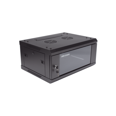 Gabinete para Montaje en Pared - Piso / Puerta de Cristal Templado / Cuerpo Fijo / 4 Unidades de Rack / 19" / Fabricado en Acero