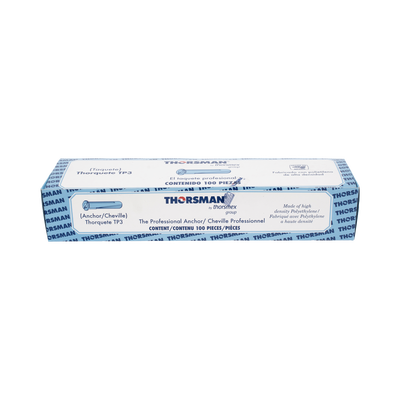 Taquete azul 3/8" para tornillo 12mm x 2" (100pzs) (1105-05100) 