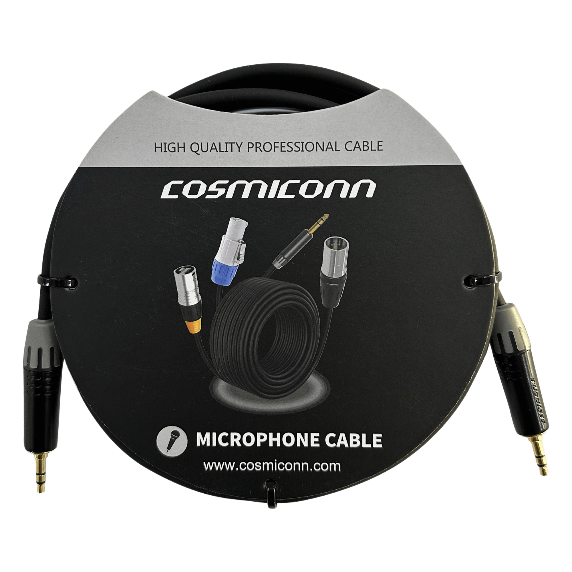 Cable 3.5mm a 3.5mm, conectores color negro MTP3C-BG, length 2m — COSMICONN · SKU CMC220AS-TP-TP-2-BG1