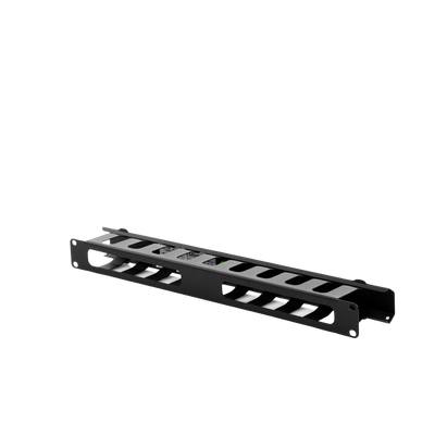 Organizador de Cables Horizontal de 1U para Rack de 19" con Cubierta Metálica