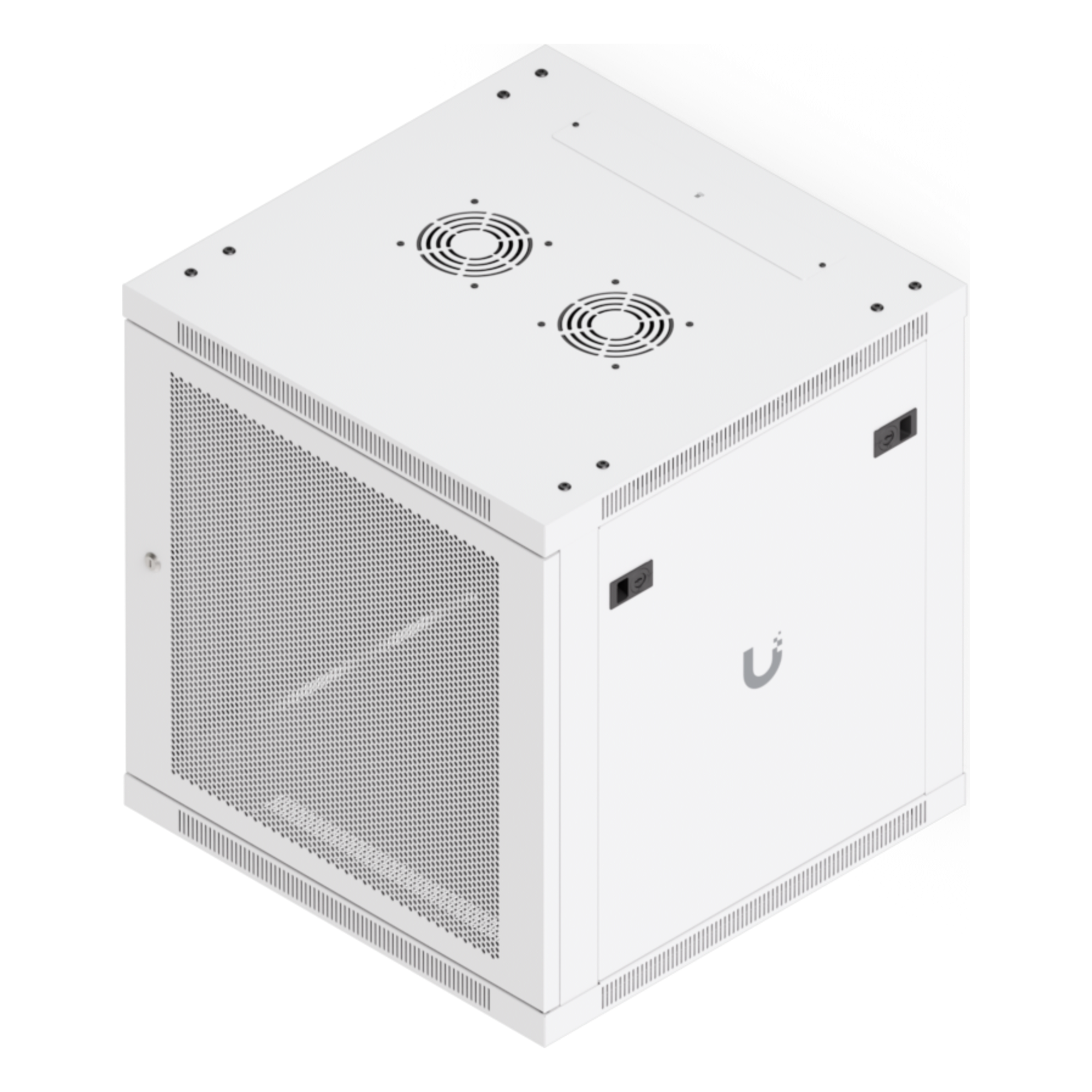 Gabinete Rack 12U / Montaje en Pared / 598 x 600 mm / Puerta Perforada / 4 Postes / 80 kg Capacidad / 23.5 x 23.6 x 25.2 pies