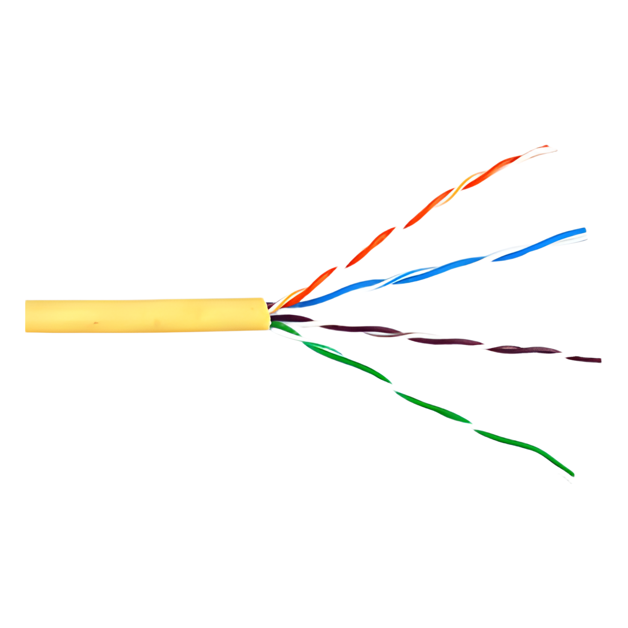 Bobina de Cable UTP Cat6 Riser / 305m (1000 pies) / Color Amarillo / UL CMR / Probado a 350 MHz / 23 AWG Cobre Sólido / -20°C a 75°C / CCTV, Datos, IP, RS485 — GENESIS · SKU 6360-1102/1000