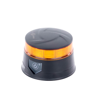 Baliza LED Recargable, Compacta y Discreta, Color Ámbar, Con Montaje Magnético y de Succión