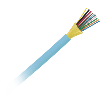 Cable de Fibra Óptica de 12 Hilos, Multimodo OM4 50/125 Optimizada, Interior, Tight Buffer 900um, No Conductiva (Dieléctrica), OFNP (Plenum), Precio Por Metro