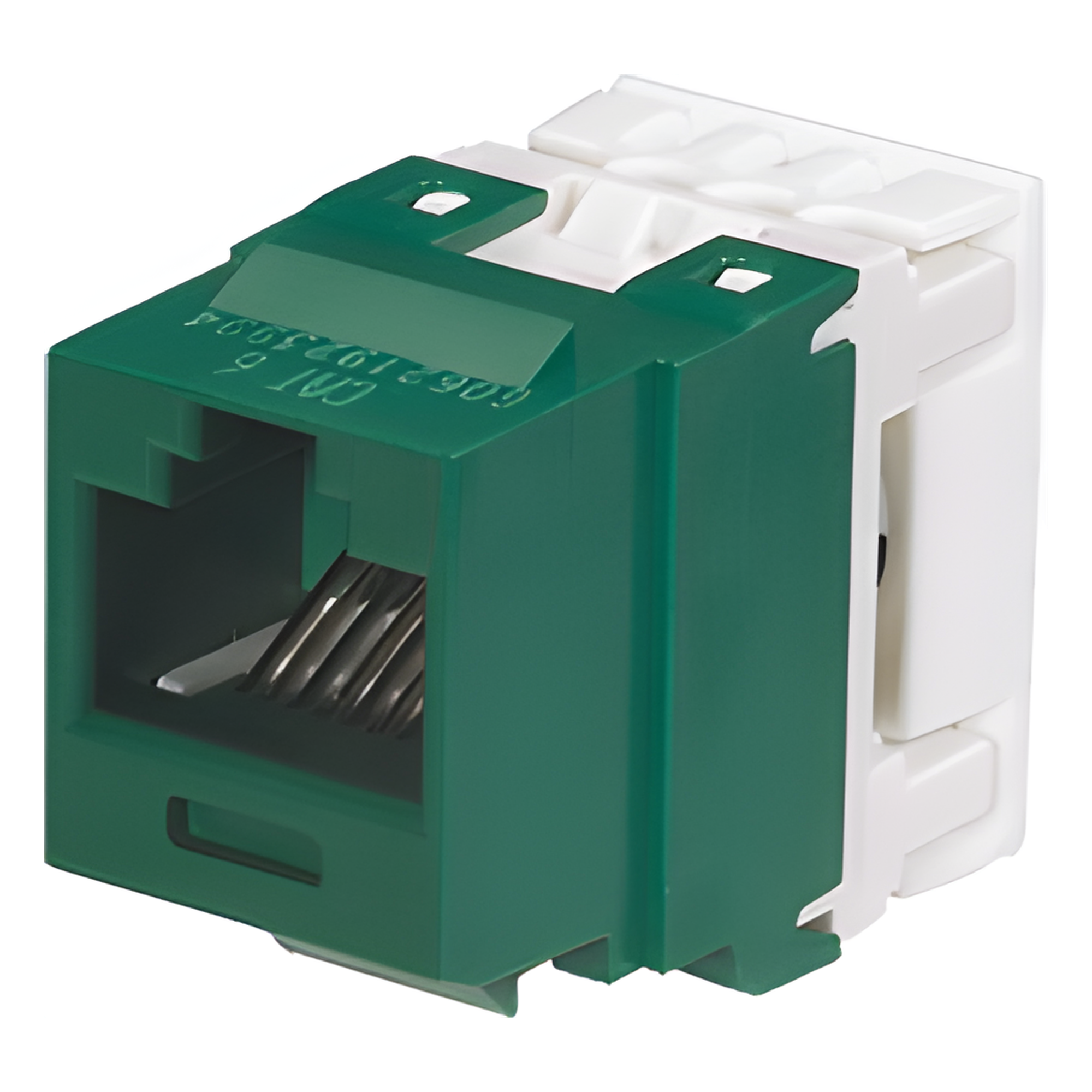 Conector Jack Estilo 110 (de Impacto), Tipo Keystone, Categoría 6, de 8 Posiciones y 8 Cables, Color Verde — PANDUIT · SKU NK688MGR