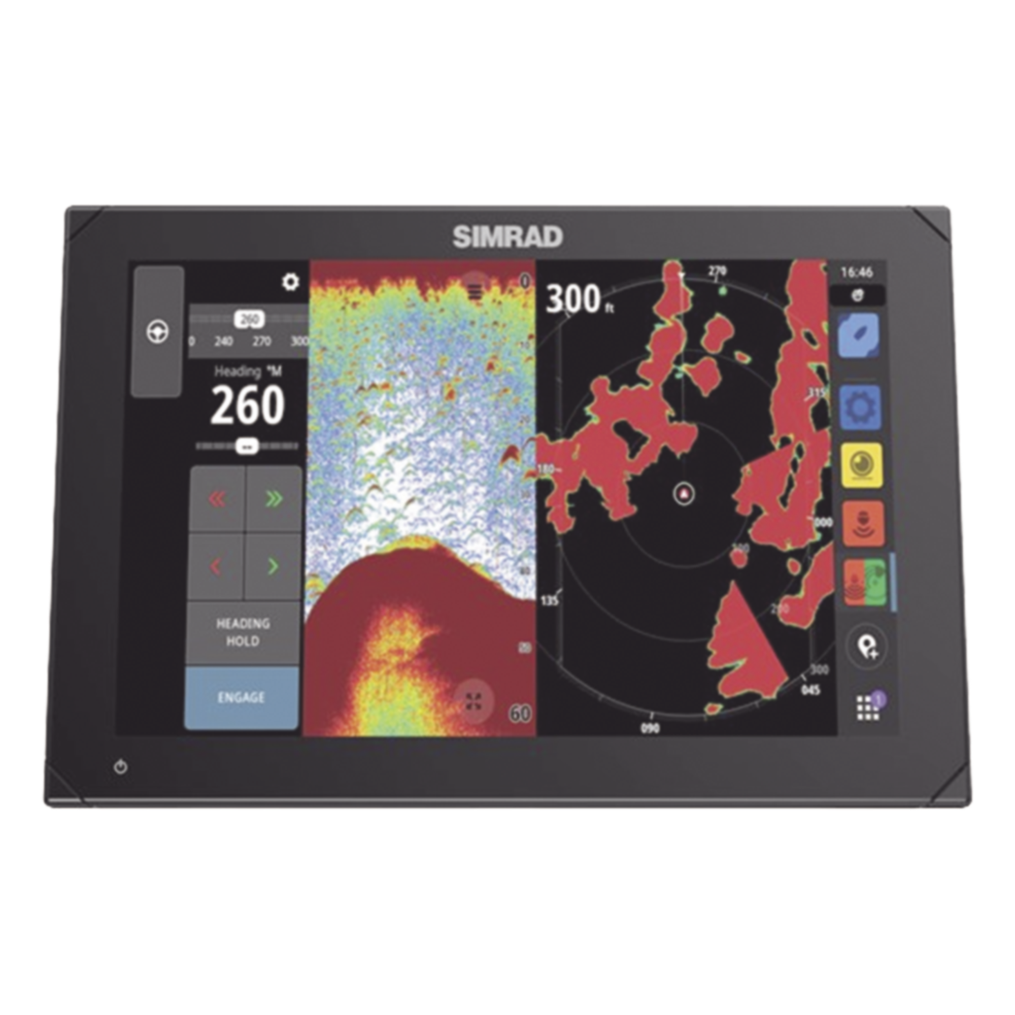 Pantalla de Navegación NSX de 12 pulgadas / SolarMAX IPS HD / Integración Total con Mercury / Compatibilidad con Radar HALO / Uso Compartido de Datos de Sonda / Conectividad Ethernet y USB / Red NMEA 2000 — SIMRAD · SKU 000-15370-001