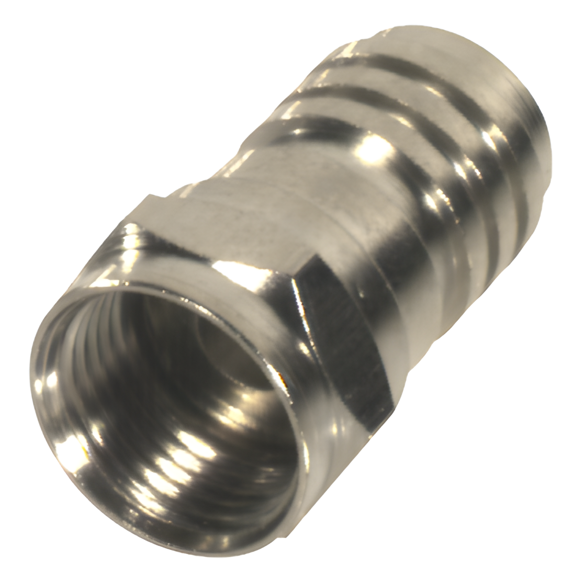 Conector F Macho Plegable para Cable Coaxial RG-59/U, Níquel / Níquel /Polietileno. — RF INDUSTRIES,LTD · SKU RFF-1402-D