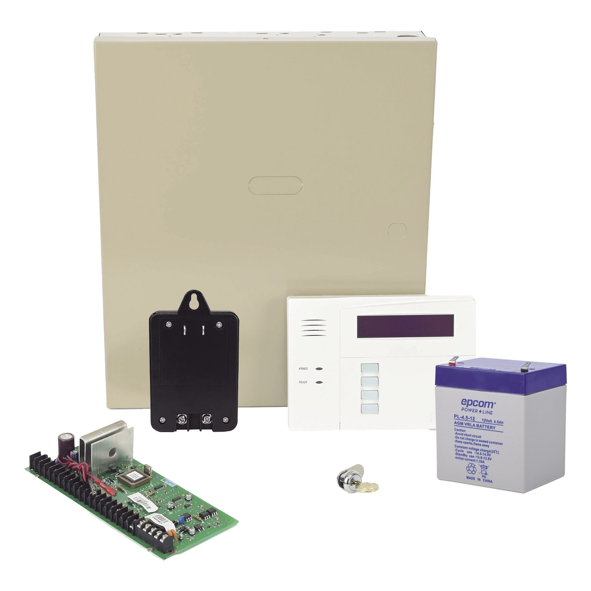 Kit de panel de alarma híbrido VISTA-48LA con teclado-receptor inalámbrico 6160RF, batería, transformador y gabinete