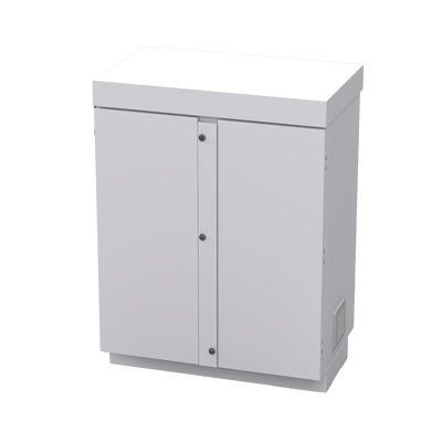 Gabinete de Lámina Galvanizada para Baterías (Hasta 12 Baterías PL110D12) y Equipo de Comunicación.