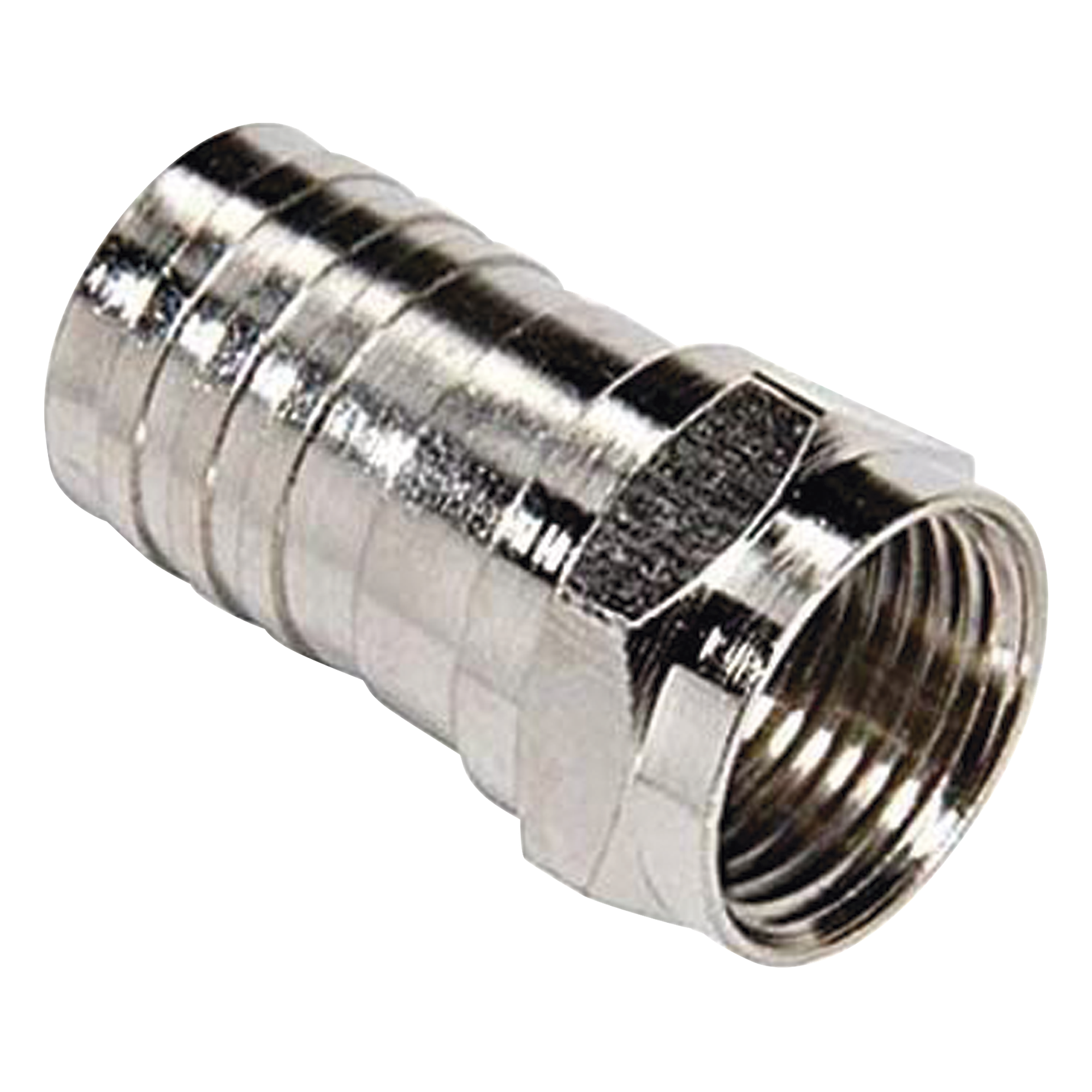 Conector F Macho, Plegable de Doble Blindaje para cable RG-6, Cuerpo de Bronce Niquelado. — EPCOM TITANIUM · SKU TT-CON-534