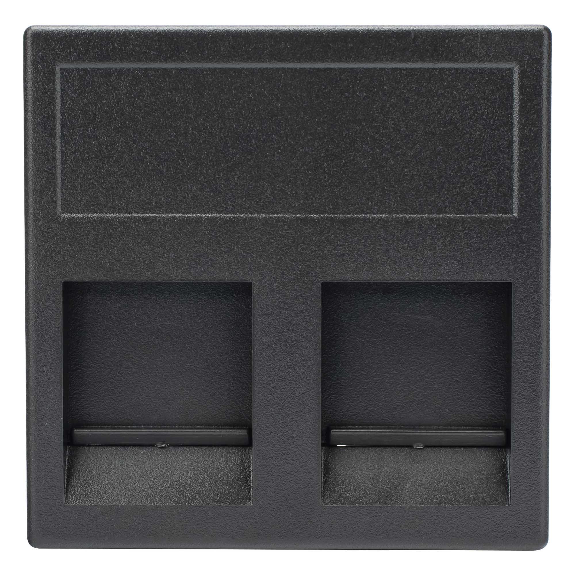 Módulo Color Negro con 2 Espacios para Jack Keystone con Guardapolvo para las Cajas de Escritorio Ofiblock y Teleblock / (KB76/14)