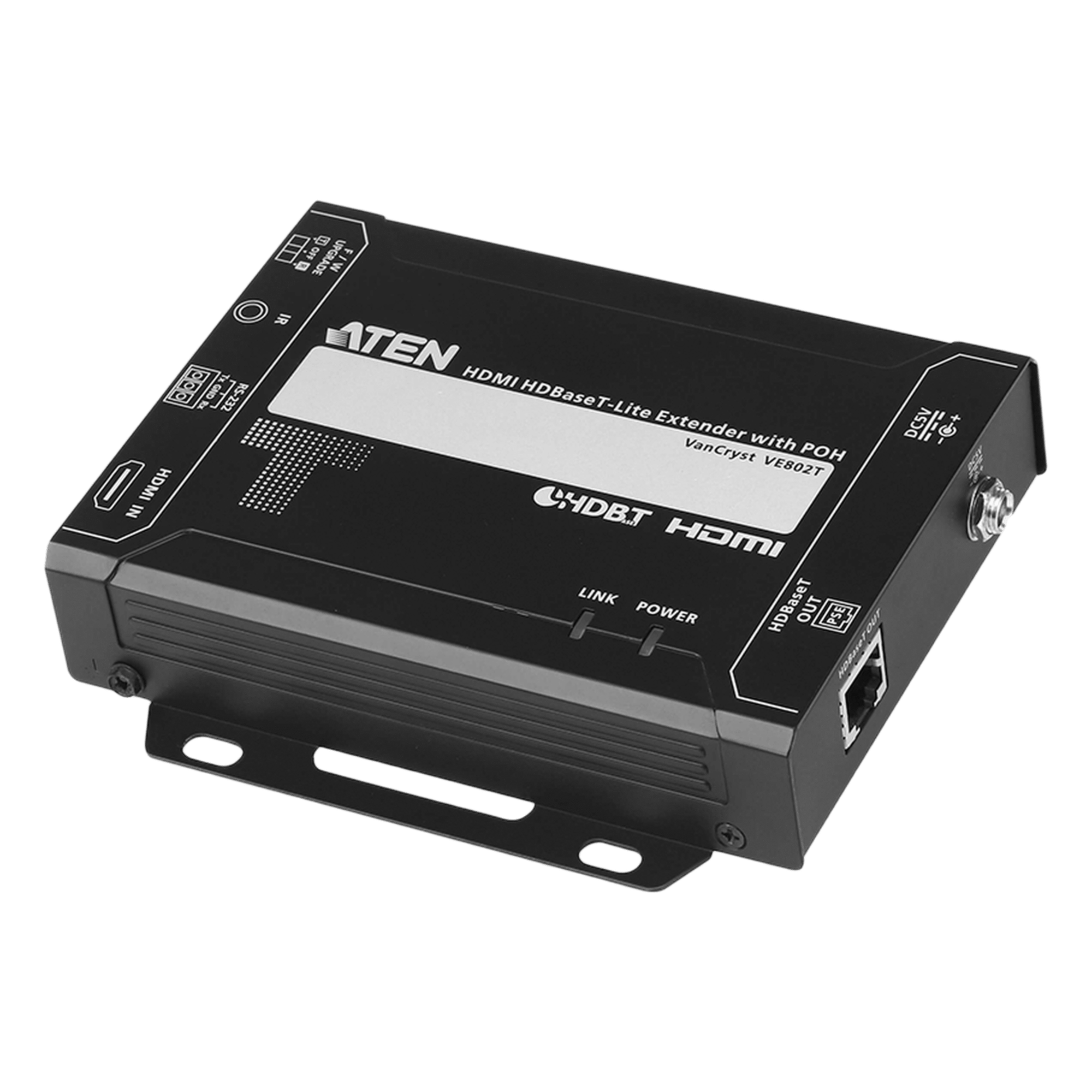 Transmisor HDBaseT-Lite HDMI | PoH | 4K a 35 m (Cat 5e/6) / 40 m (Cat 6a/ATEN 2L-2910 Cat6) 1080p a 60 m (Cat 5e/6) / 70 m (Cat 6a/ATEN 2L-2910 Cat6) | HDBaseT Clase B | PoH PSE · SKU VE802T