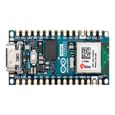 Placa Desarrollo Arduino Nano ESP32 / Microcontrolador ESP32-S3 Dual-Core 240 MHz / Wi-Fi 4 802.11 b/g/n + Bluetooth LE 5.0 / 16 MB Flash Externa + 8 MB PSRAM / Compatibilidad Arduino Cloud + MicroPython / USB-C + Conectividad IoT