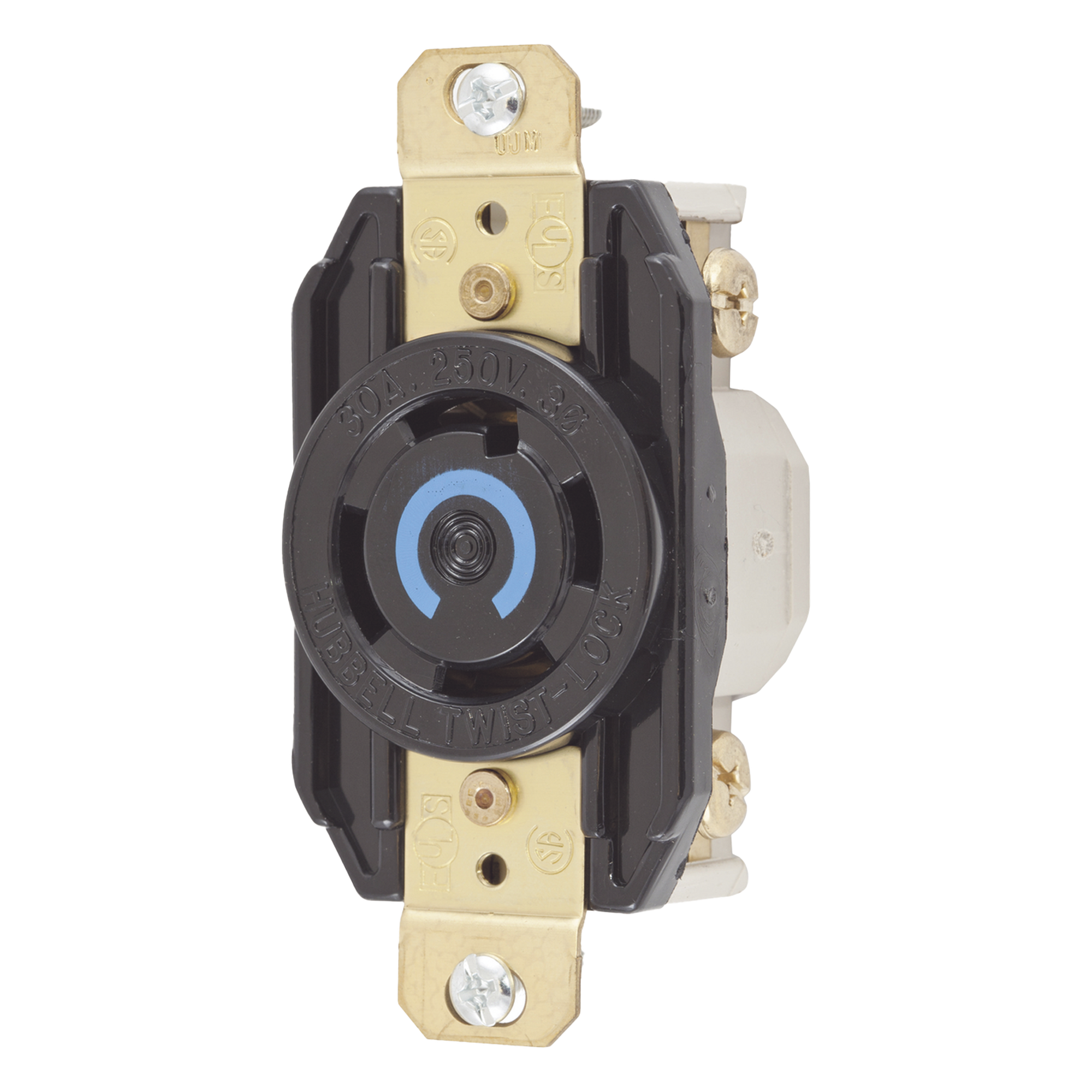 Receptáculo con Bloqueo de Media Vuelta Industrial 30 A 250 V CA / 3 Polos 4 Hilos / Nema L15-30R. — HUBBELL · SKU HUB-HBL-2720