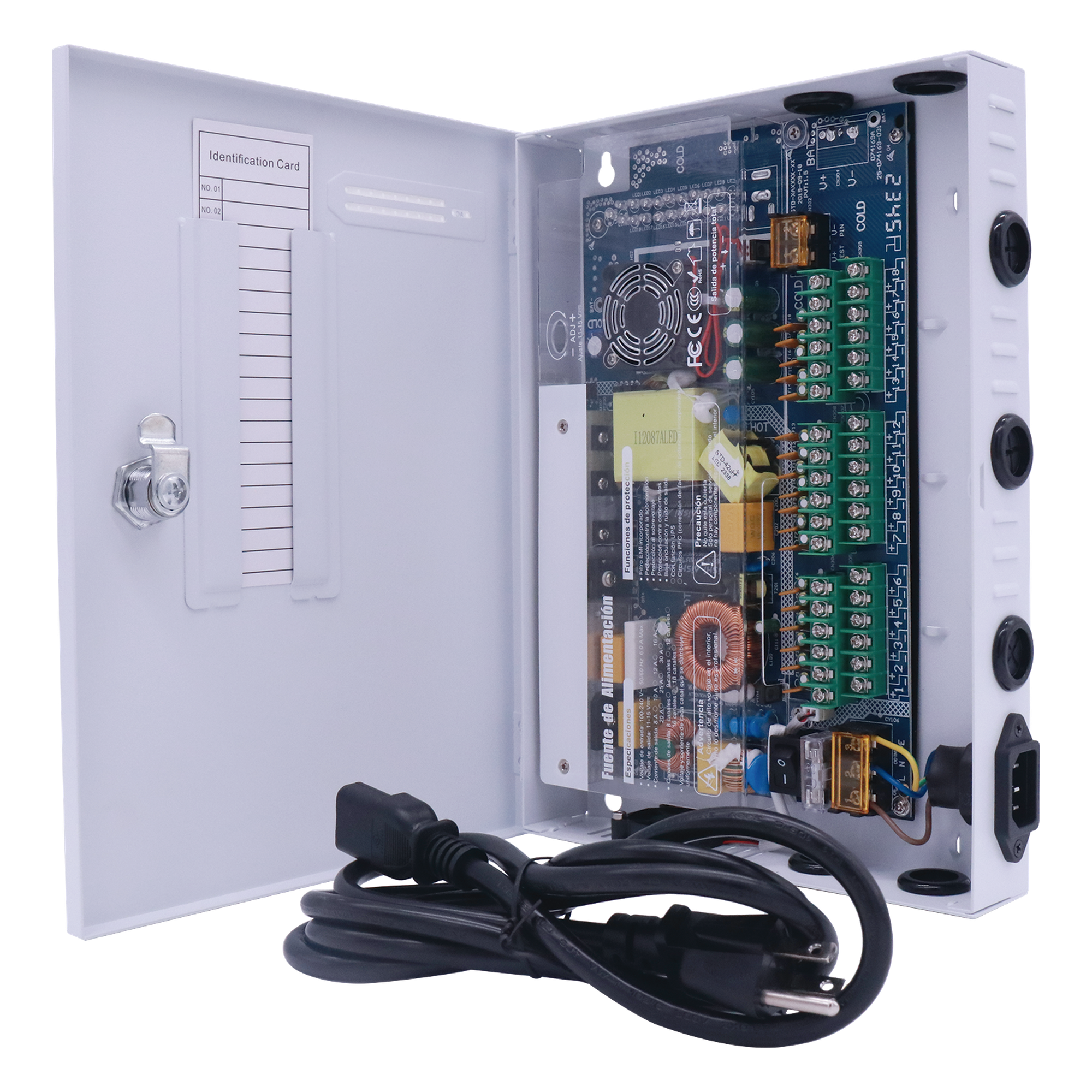 Fuente PREMIUM / 11-15 V / 18 canales / 20 A / Alta tecnología en seguridad / Doble ventilador / Hasta 1.8 Amperes por Salida / Filtro de ruido por canal / Diseño de alta gama.