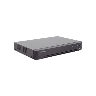 DVR 4 Canales TURBOHD + 4 Canales IP / 8 Megapixel (4K) / Audio por Coaxitron / ACUSENSE / Reconocimiento Facial / 1 Bahía de Disco Duro / Salida de Video en Full HD / H.265+ / Alarmas I/O