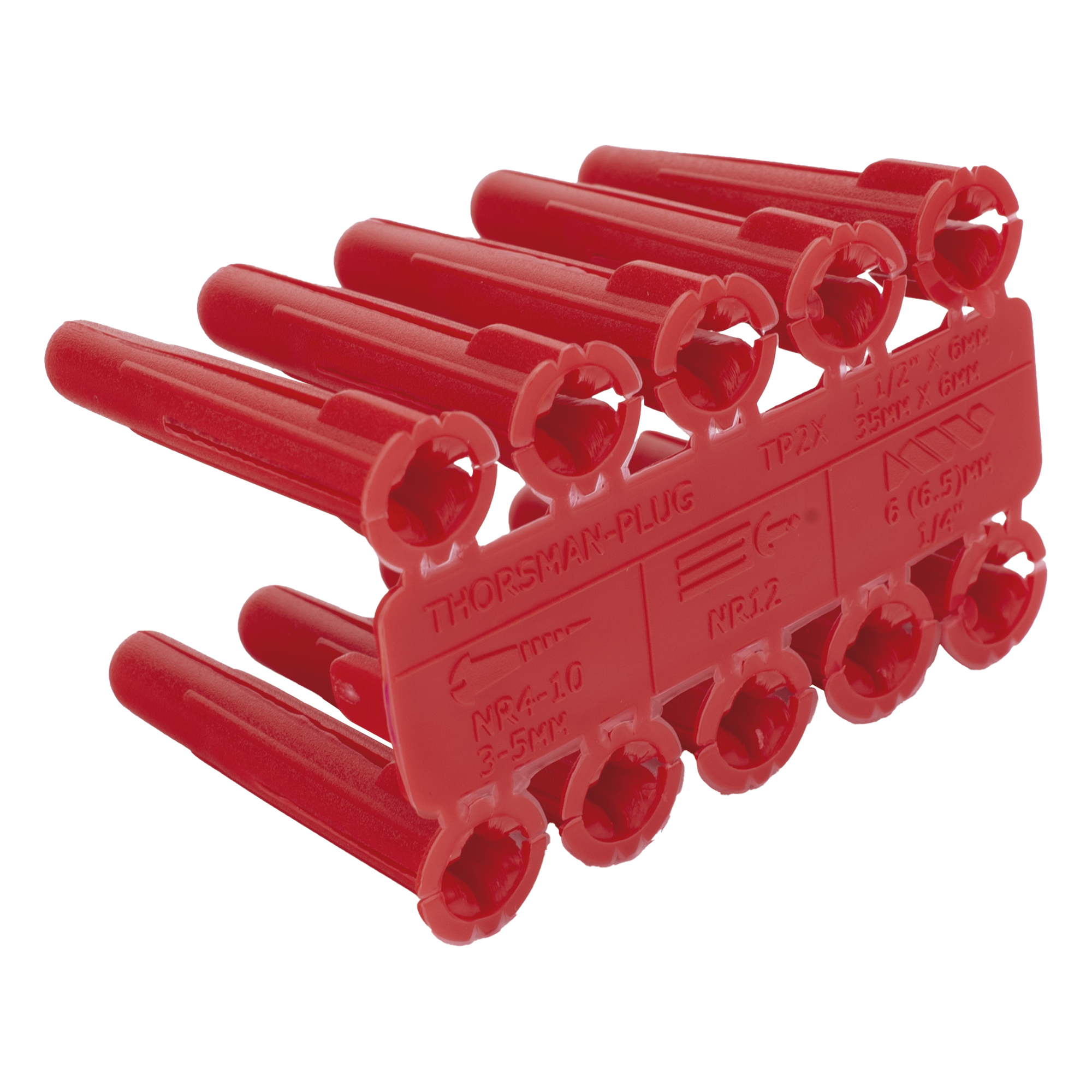Taquete de 1/4 plástico paquete de 100 piezas para fijar objetos con tornillo en muros y techos de concreto o superficies sólidas, compatible con tornillo TH10X de 10 x 1 1/2" (1103-03100)
