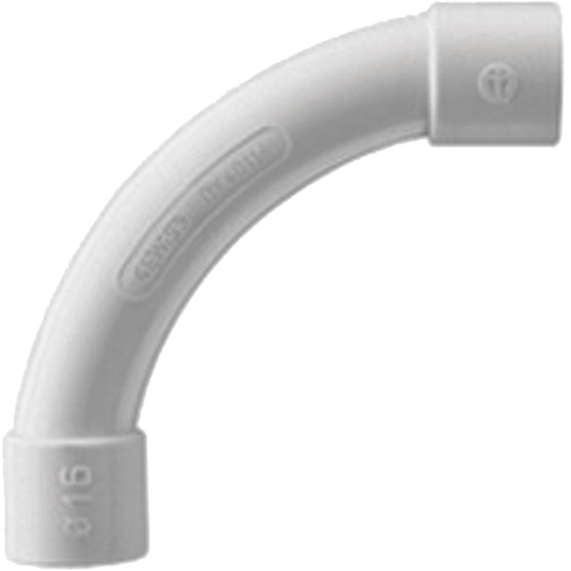 Curva de radio estrecho para tubería rígida, recomendado para cables de datos, PVC Auto-extinguible, de 40 mm 