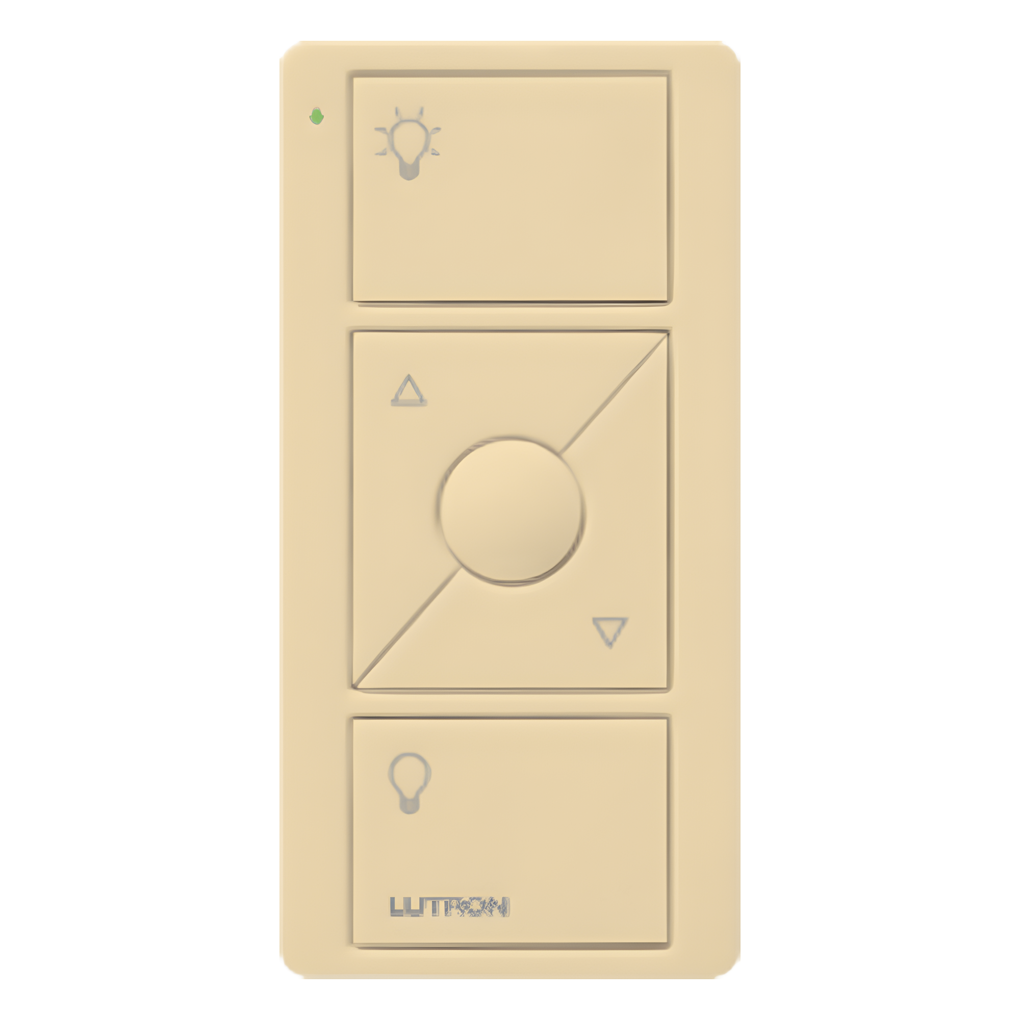 Control Pico inalámbrico de 3 botones con subir/bajar intensidad, color marfil, para Caseta, RA2 Select, RadioRA2 y Vive