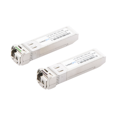 Transceptores Ópticos Bidireccionales SFP+ (Mini-Gbic) / Monomodo 1270 & 1330 nm / 10 Gbps / 10GBASE-BX / Conector LC/UPC Simplex / DDM / Hasta 5 km / 2 Piezas  — LINKEDPRO BY EPCOM · SKU LP-SFP-BD-10G-5
