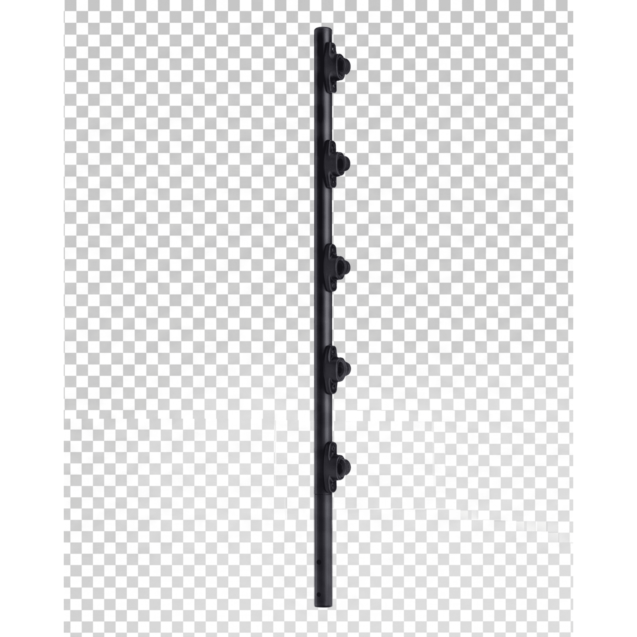 Poste de Paso / Tubo de Acero Galvanizado / Diámetro 1" / Longitud 120 cm / 5 Aisladores / Color Negro / Peso 0.9 KG — SFIRE · SKU SF-POST-5B
