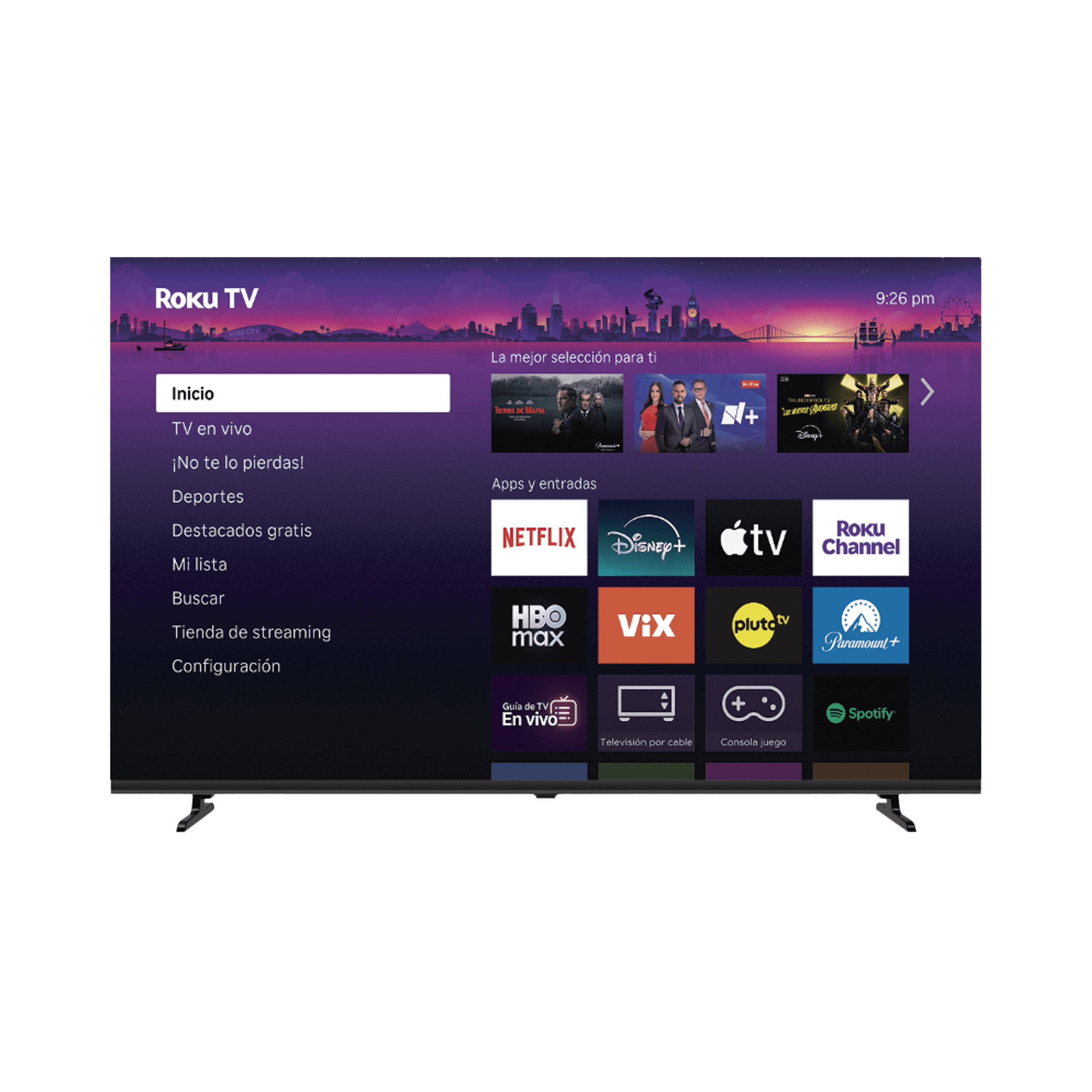 SmartTV QLED 32 Pulgadas / Resolución 1366 × 768 / 3 Puertos HDMI / WiFi Integrado / Smart TV ROKU / VESA 100 × 100 mm