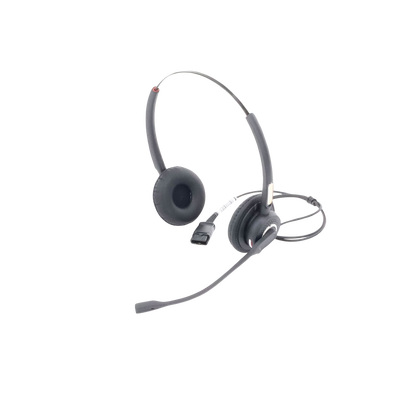 Diadema binaudal (duo) con tecnología antishock para teléfonos IP FANVIL y Polycom con micrófono de cancelación de ruido, larga durabilidad