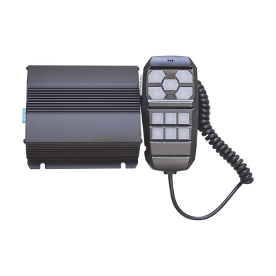 Sirena Vehicular de 100W de Potencia, Incluye Controlador Unimando Para Control de Tonos, 4 Salidas Auxiliares y Microfono