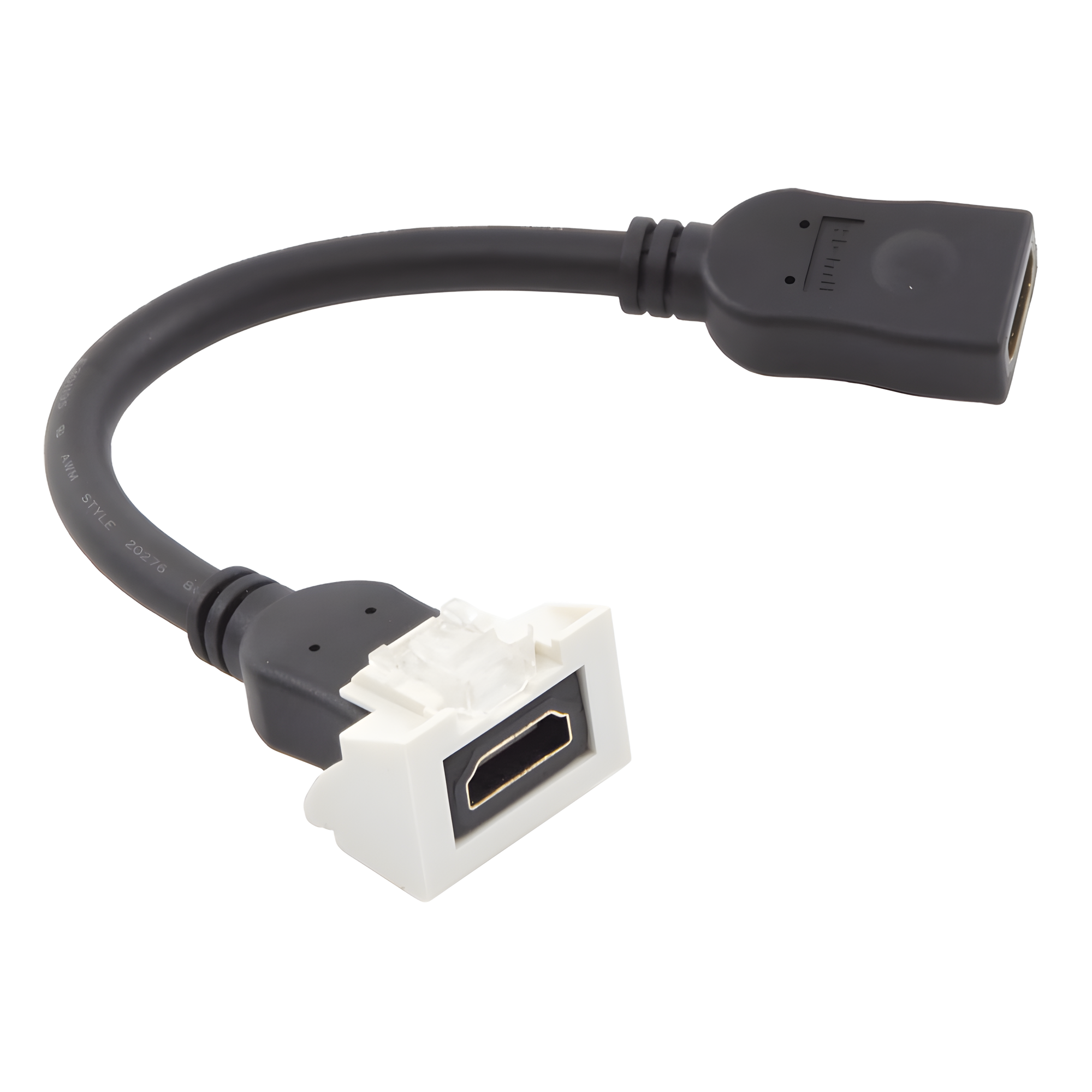 Adaptador HDMI / Pigtail Hembra-Hembra / 4K UHD / HDMI 2.0 / Faceplate 2 Salidas / 0.61 m (2 ft) / Blanco — SIEMON · SKU MX-HD2.0-02