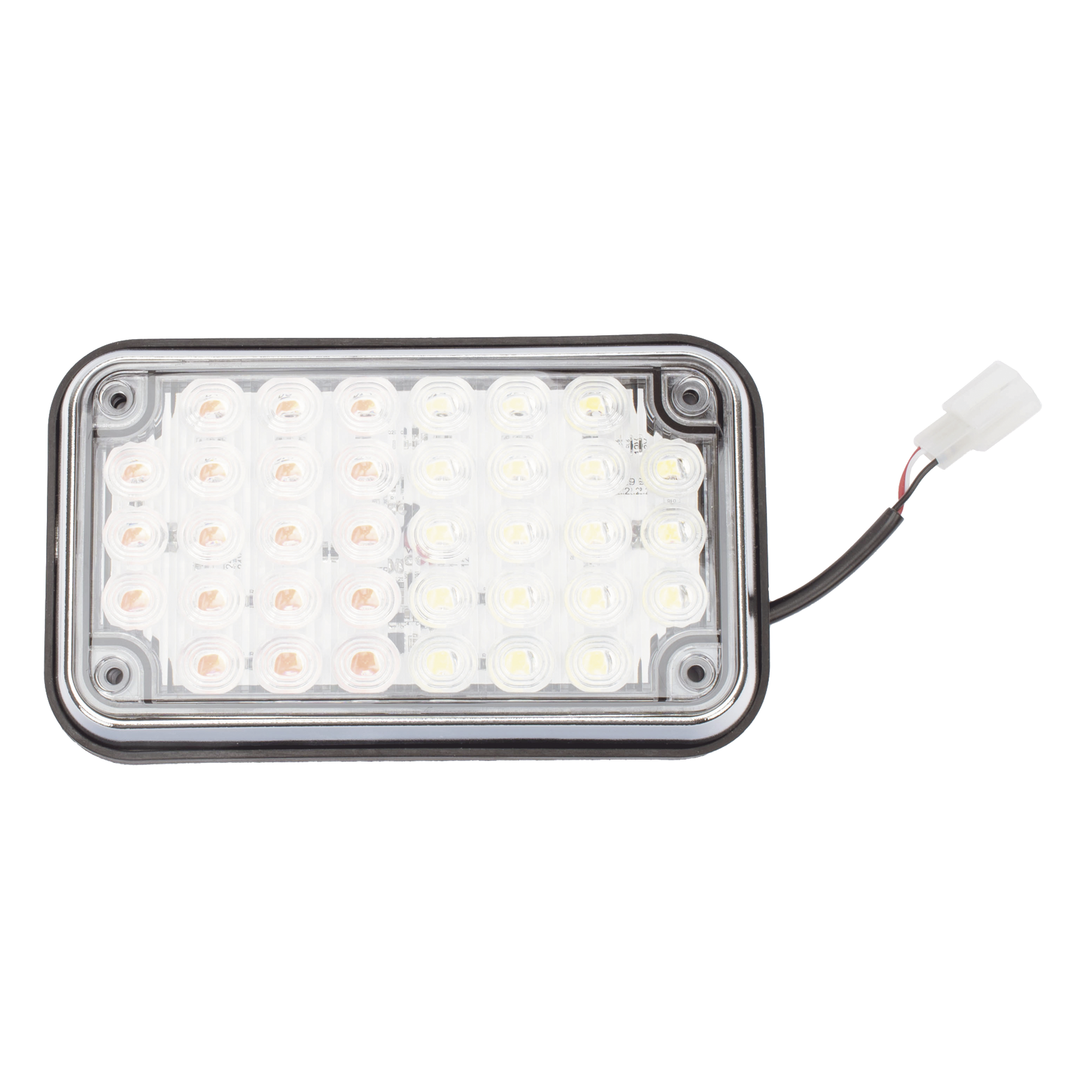 Luz de Advertencia de 6X4", Bicolor Rojo/Claro, Ideal para Ambulancias — EPCOM INDUSTRIAL SIGNALING · SKU XLTE595RW