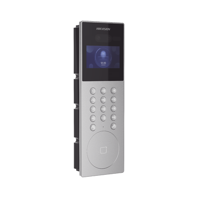 Videoportero IP Multiapartamento con Reconocimiento Facial / Llamada a App HikConnect (requiere monitor) / Protección IP65 / Apertura por Rostro, Tarjeta o App