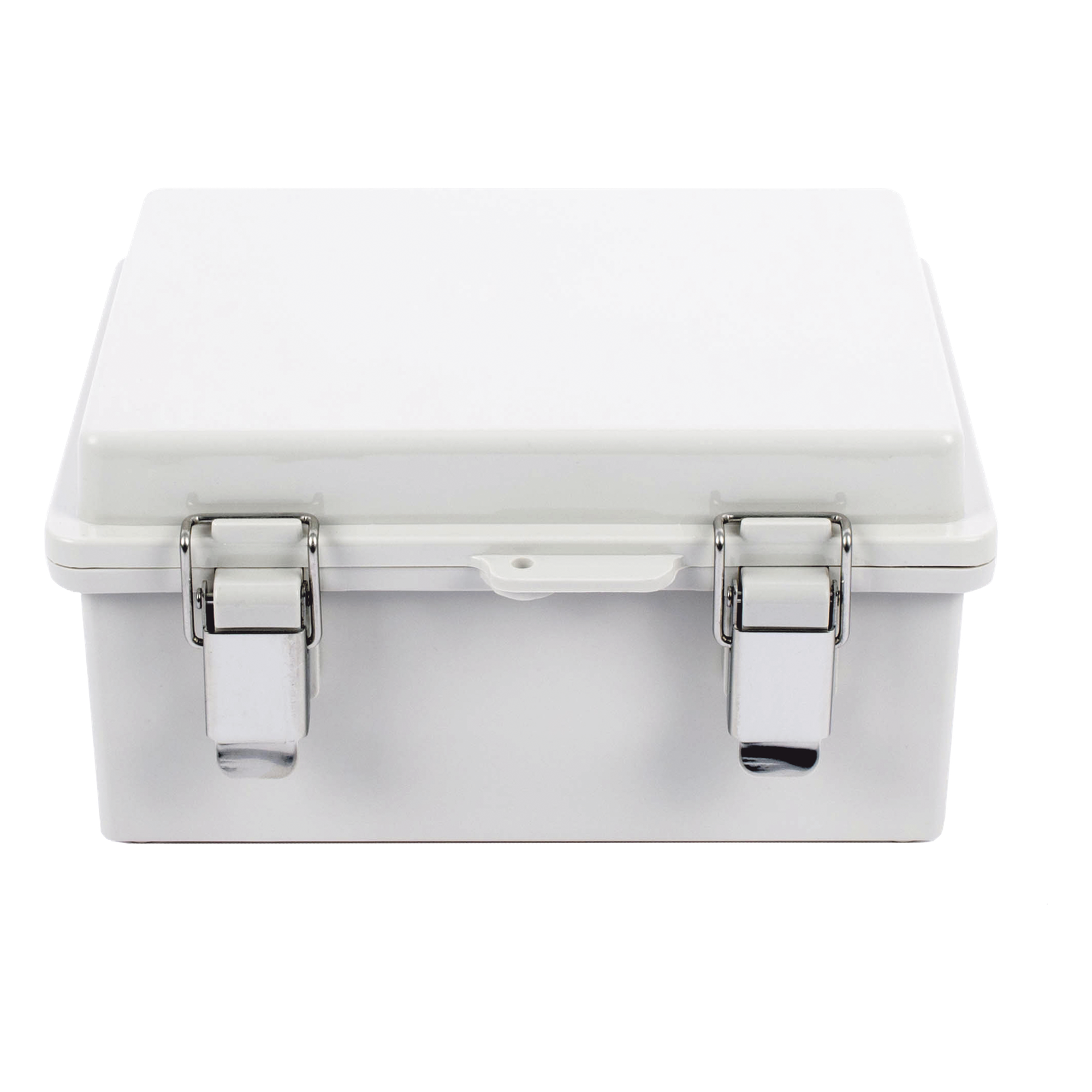 Gabinete de Plástico ABS, Uso en Intemperie IP66 (170 x 220 x 110 mm) Cierre por broche Inoxidable y Permite Cerrado con Candado y Llave (Perno 5mm) No Incluido — PRECISION · SKU PST-1722-11E