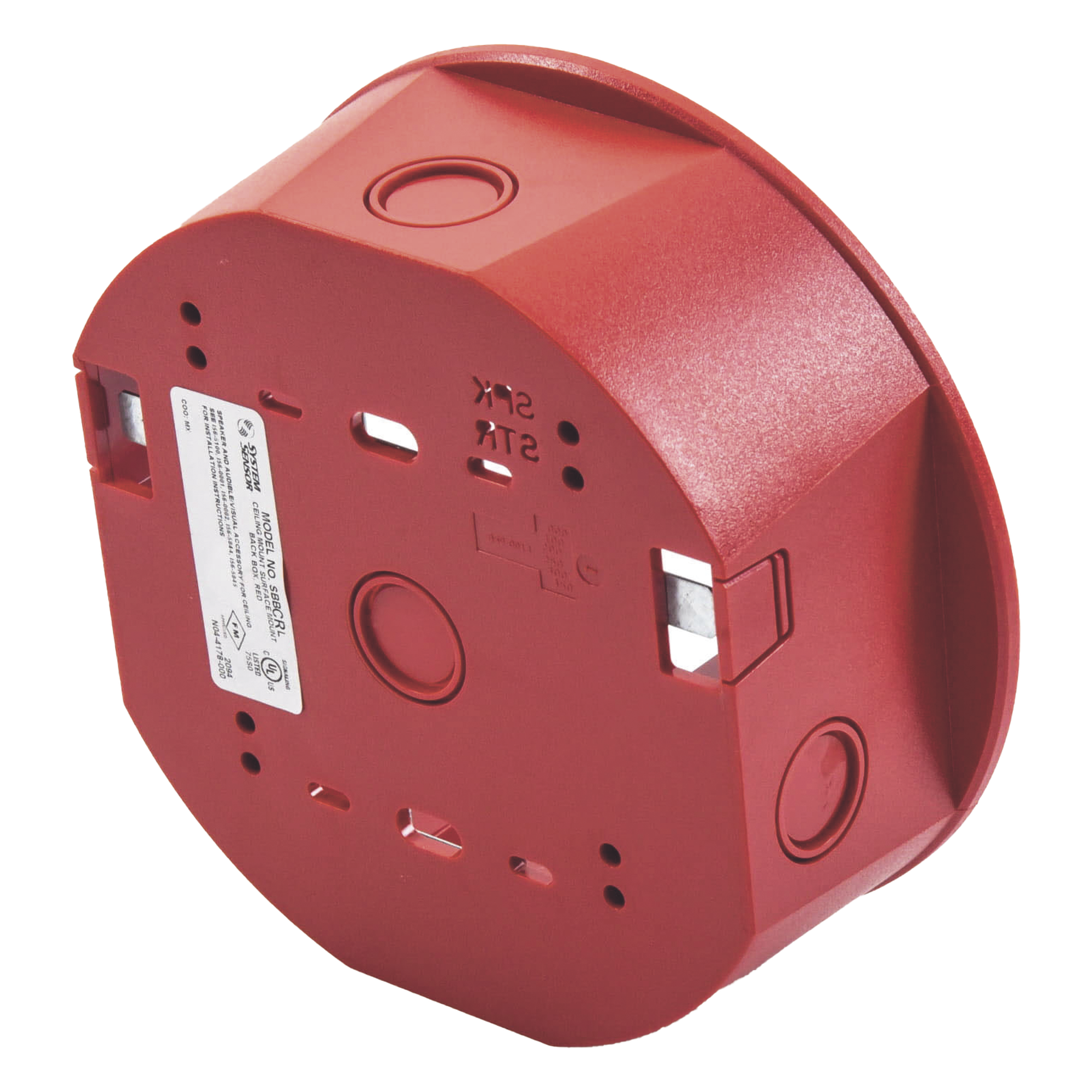 Caja de Montaje en Techo, para Sirena, Color Rojo, Nuevo Diseño Moderno y Elegante — SYSTEM SENSOR · SKU SBB-CRL