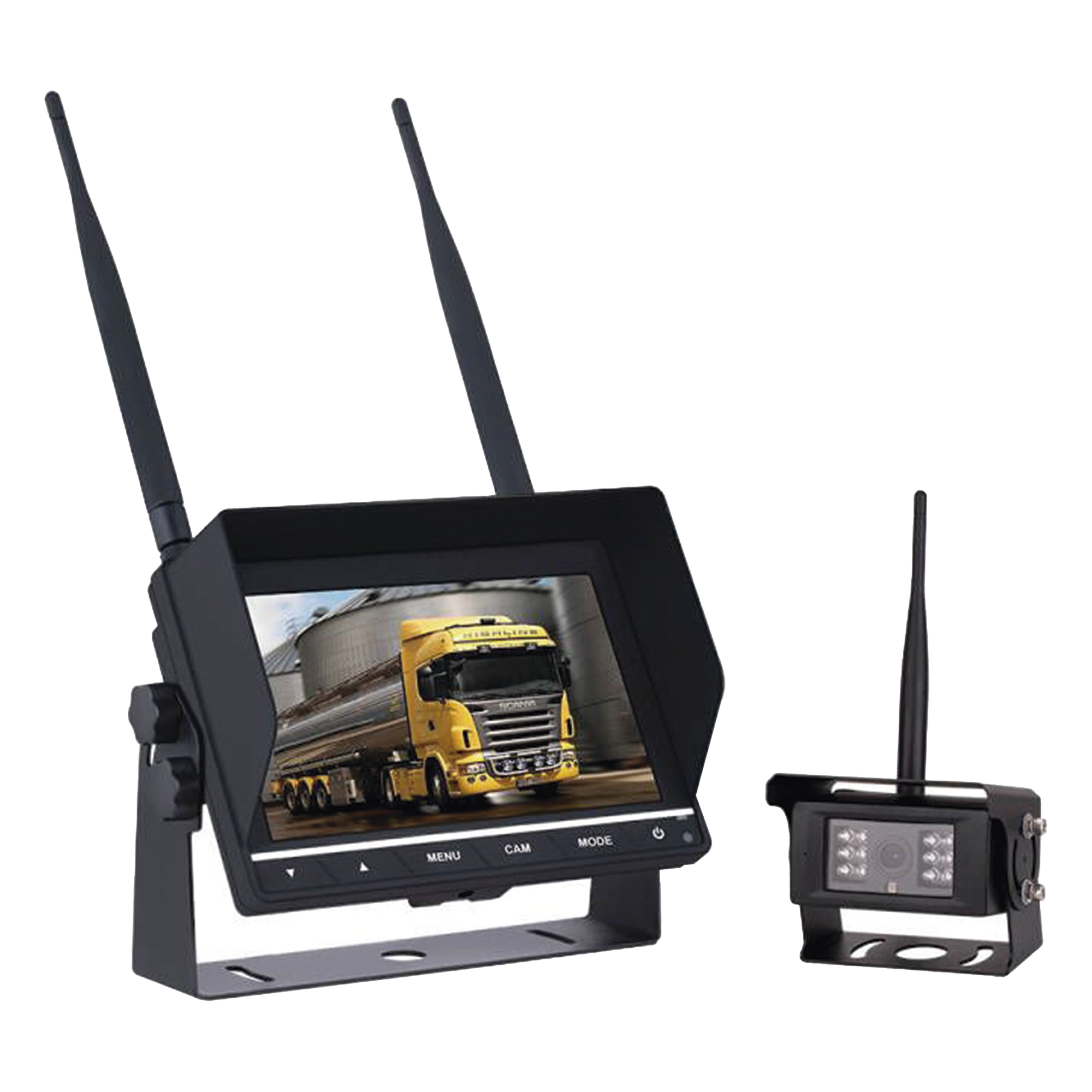 Sistema Profesional Inalámbrico de Cámara de Reversa Infrarroja y Monitor de 7" para Vehículos de Trabajo y Montacargas — EPCOM · SKU EP745J