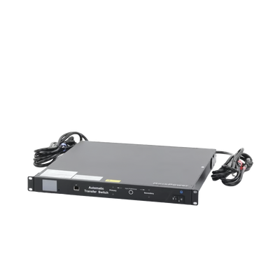PDU Monitoreable de Transferencia Automática ATS (Fuente Redundante), Con 10 Salidas 5-15R, Enchufes de Entrada NEMA 5-15P, Instalación Horizontal de 19in, 1UR, 15 Amp, 120 Vca 
