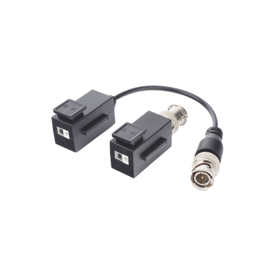 Kit de Transceptor (Balluns) TURBOHD con Boton Push / Hasta 8 MP (4K) / 100% Cobre / Soporta HD-TVI / AHD / CVI / CVBS / Audio por Coaxitron / Datos para Menu de Configurar de Cámaras 