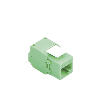 Módulo Jack Keystone Cat6 (Toolless), con Terminación en Ángulo 180 - Color Verde, Compatible con Faceplate y Patchpanel Linkedpro