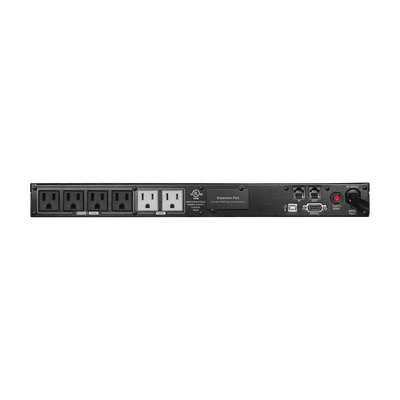 UPS de 1000 VA/600 W, Topología Línea Interactiva, Entrada 120 Vca NEMA 5-15P, Tipo Rack 1 UR, Con 6 Tomas NEMA 5-15R