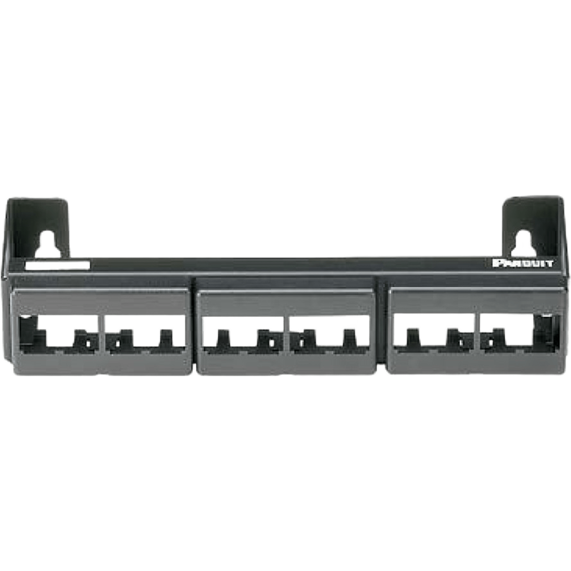 Panel de Parcheo Modular (Sin Conectores), de 12 Puertos Mini-Com, Instalación en Pared con Montaje Incluido, Color Negro