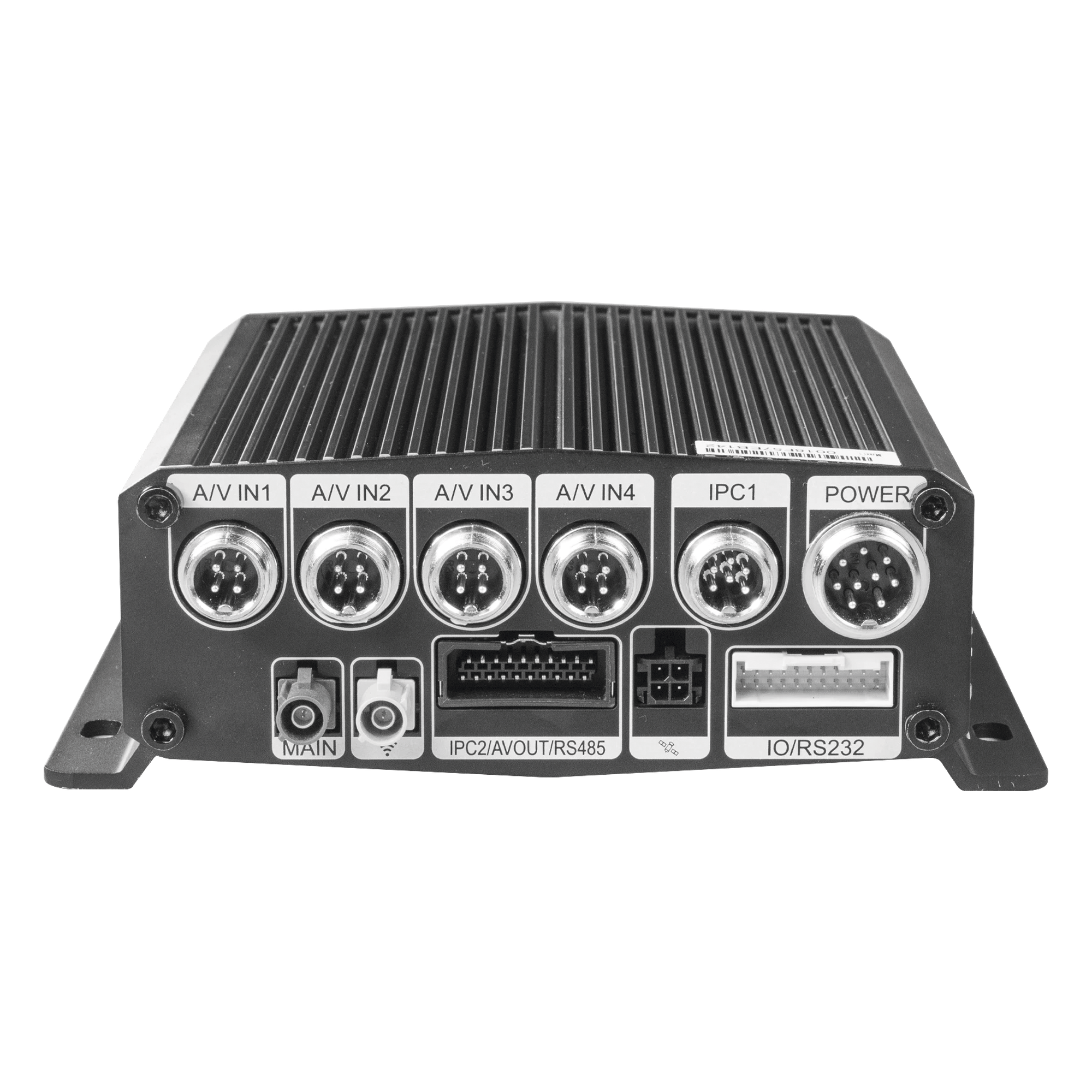 DVR Móvil / 6 Canales / 4 AHD + 2 IP / Almacenamiento 1 TB Micro SD + 2 TB SSD M.2 / H.265 / IA Embebida / 4G / GPS / Wi-Fi
