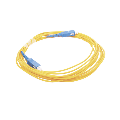 Jumper de Fibra Óptica Monomodo SC/UPC - SC/UPC Simplex, Color Amarillo, 5 Metros (16.40 Pies)