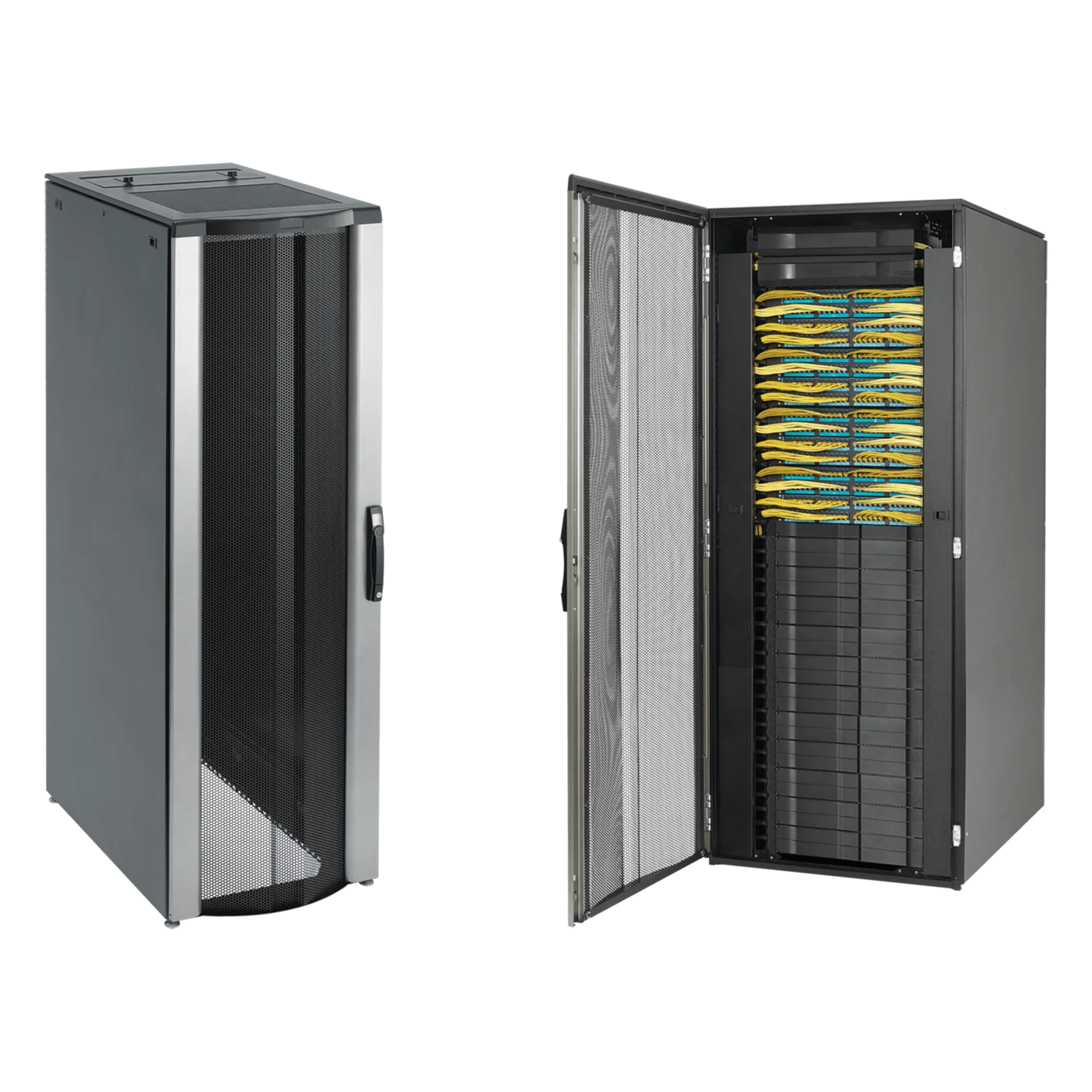 Gabinete Rack ProLine ConnecTek 42 UR 2000 x 800 x 1200 mm con Capacidad 1134 kg Acero, Color Negro Con Organizadores Laterales Frontal y Traseros Incluidos — HOFFMAN · SKU PNC20812B