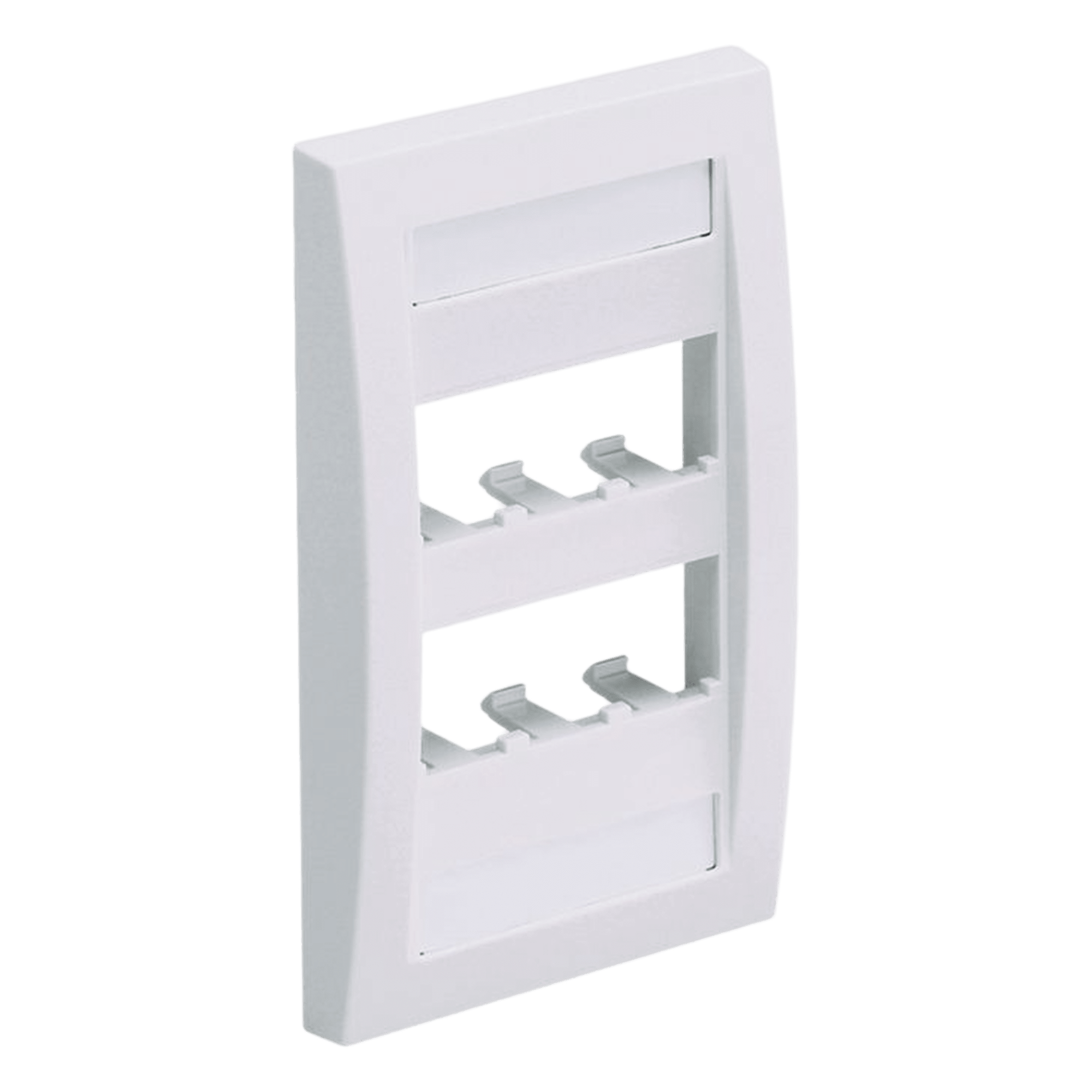 Placa de Pared Vertical Ejecutiva, Salida Para 6 Puertos Mini-Com, Con Espacios Para Etiquetas, Color Blanco Mate — PANDUIT · SKU CFPE6IWY