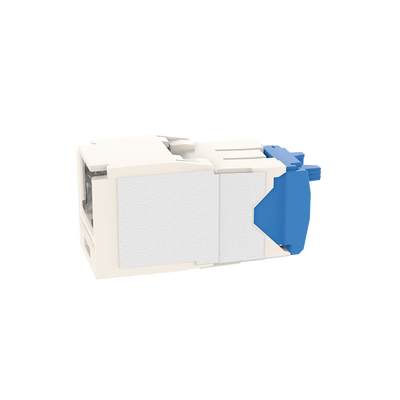Conector Jack RJ45 Estilo TG con Ventana, Mini-Com, Categoría 6A, de 8 Posiciones y 8 Cables, Color Blanco