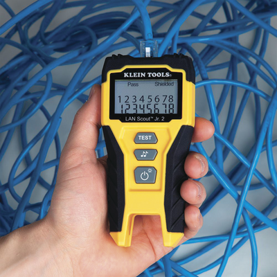 Tester de Cable LAN Scout™ Jr. 2/ Para: Prueba aprobada/ Error de Cableado/ Falla de Circuito Abierto o Cortocircuito/ Par Dividido/ Blindaje.